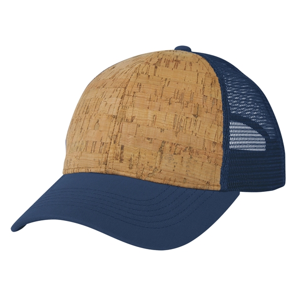 Black-Navy color option for Eco Friendly Cork Made Mesh Cap