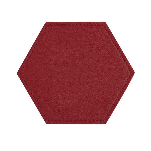 Red color option for Leatherette Designed Coaster
