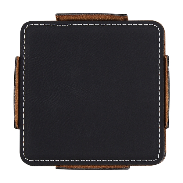 Black color option for Leathered 4 Piece Coaster Set