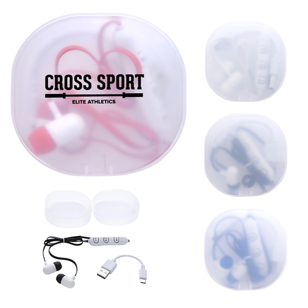 White color option for Wireless Earphones With Translucent Carrying Case
