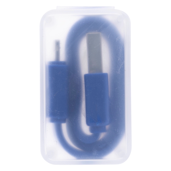 Blue color option for Travel Charging Cord In A Case