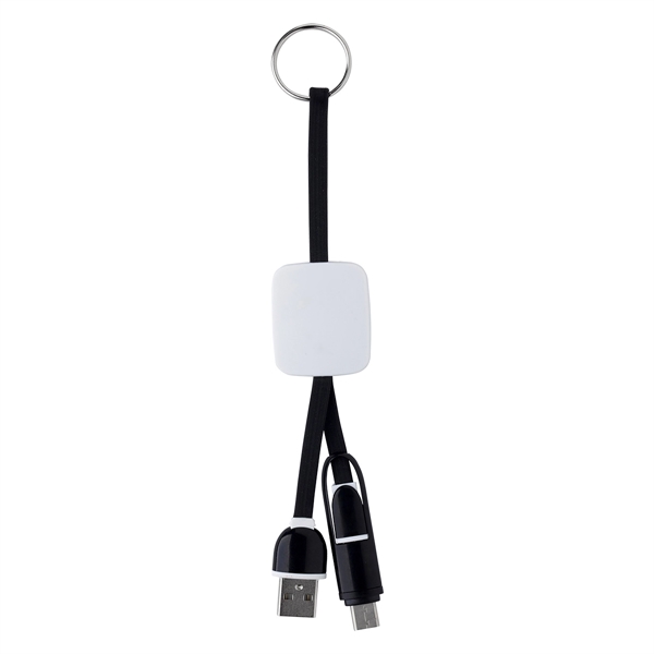 Black color option for Key Chained Slide On Charging Cables