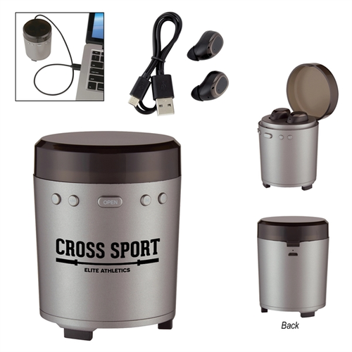 Main photo of Portable Compact Wireless Earbuds And Speaker In One!