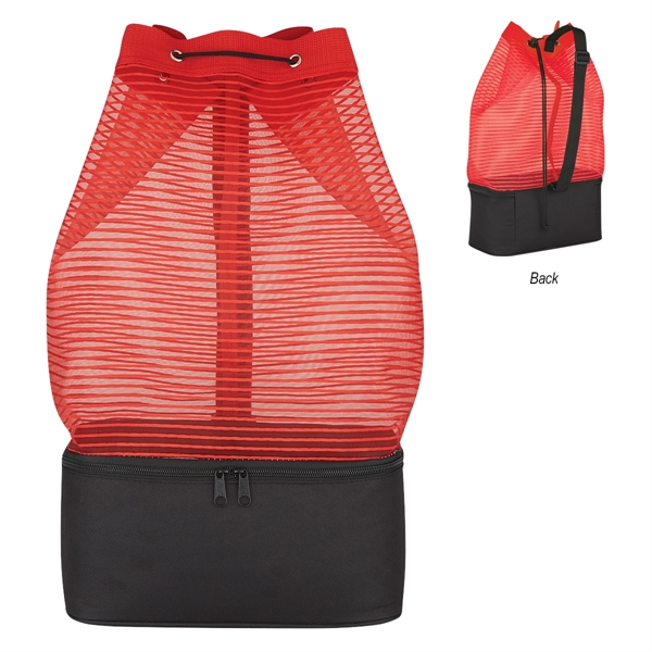 Red color option for Pinstripe Mesh Cooler Bag