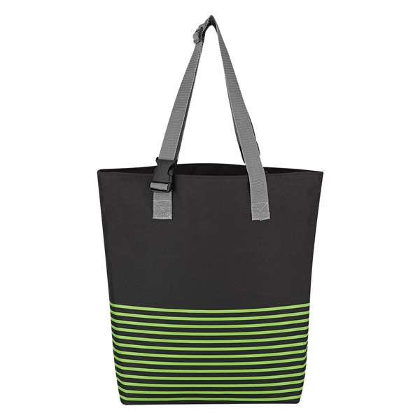 Black With Lime color option for Strapped All Around Tote Bag