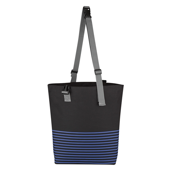 Black With Royal color option for Strapped All Around Tote Bag