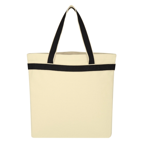 Natural With Black color option for Classic Cotton Canvas Tote Bag