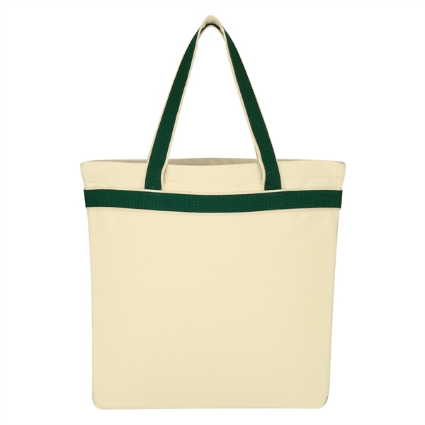 Natural With Forest Green color option for Classic Cotton Canvas Tote Bag