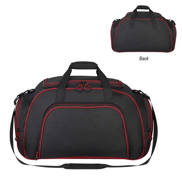 Black With Red color option for Adventurer's Cross Town Duffel Bag