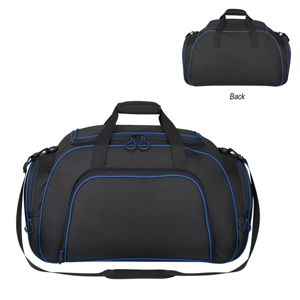 Black With Royal color option for Adventurer's Cross Town Duffel Bag