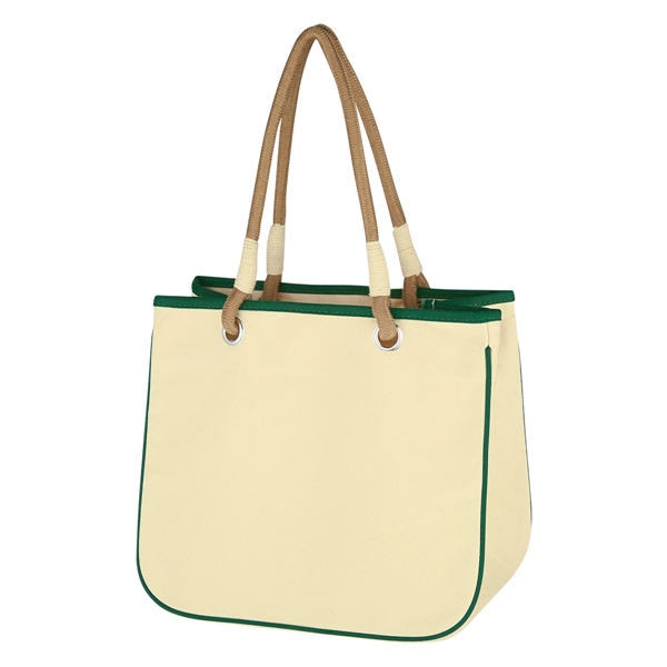 Natural With Forest Green color option for Tugger's Tote