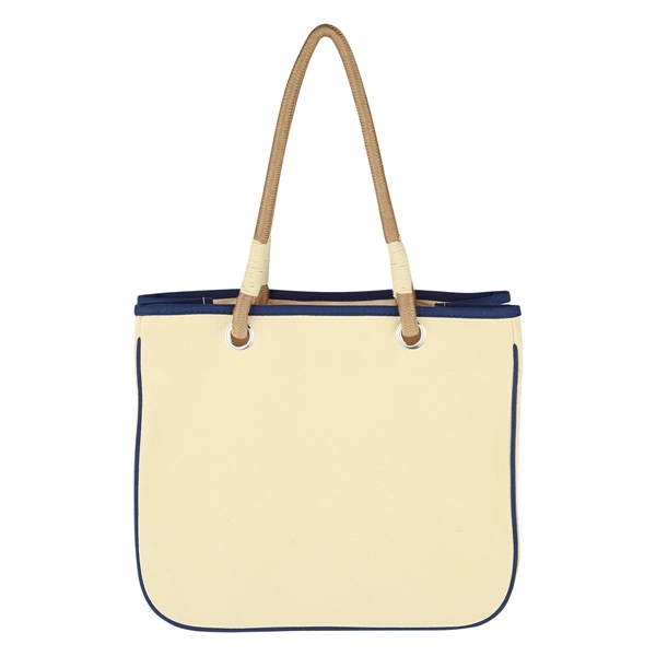 Natural With Navy color option for Tugger's Tote