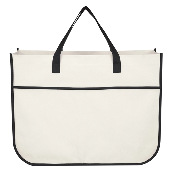 White-Black color option for Next Level Polypropylene Tote Bag