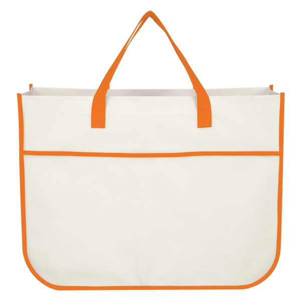 White-Orange color option for Next Level Polypropylene Tote Bag