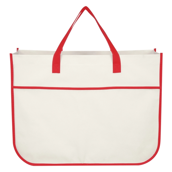 White-Red color option for Next Level Polypropylene Tote Bag