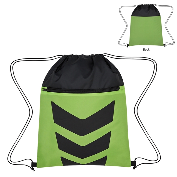 Black With Lime color option for Stylish  Arrow Drawstring Bag