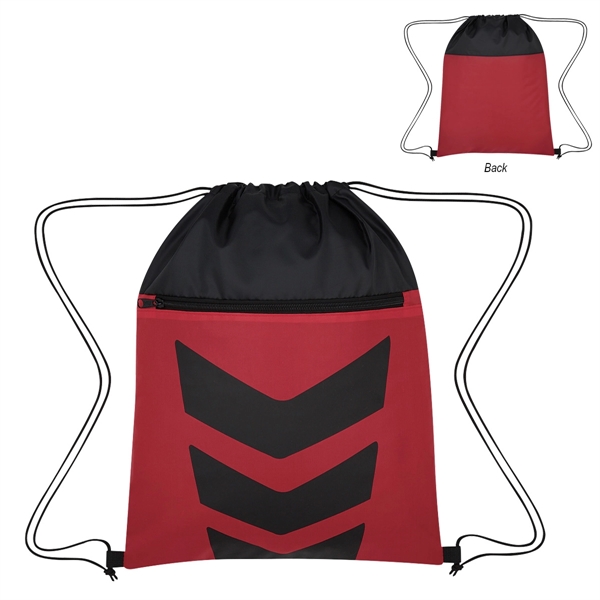 Black With Red color option for Stylish  Arrow Drawstring Bag