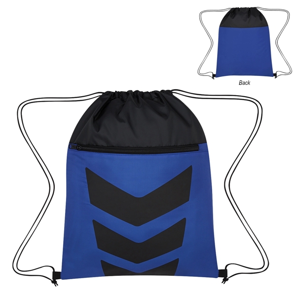 Black With Royal color option for Stylish  Arrow Drawstring Bag