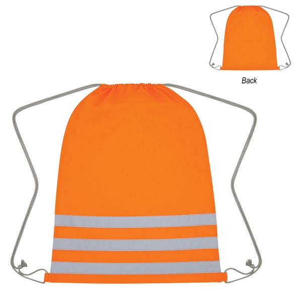 Orange color option for Reflective Safety Drawstring Bag