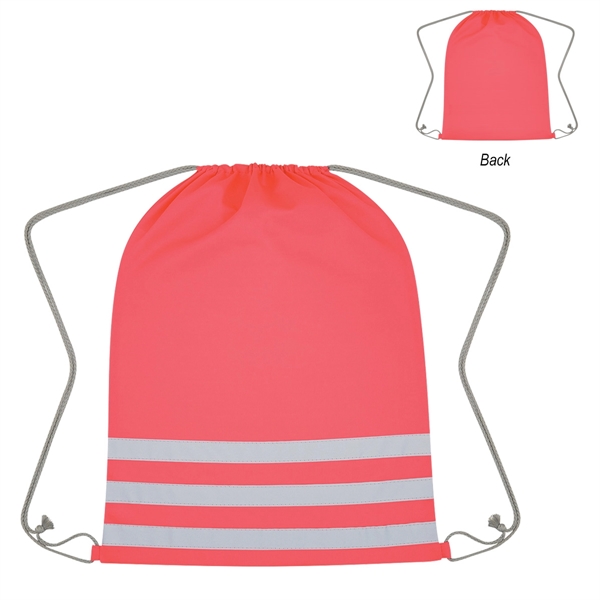 Pink color option for Reflective Safety Drawstring Bag