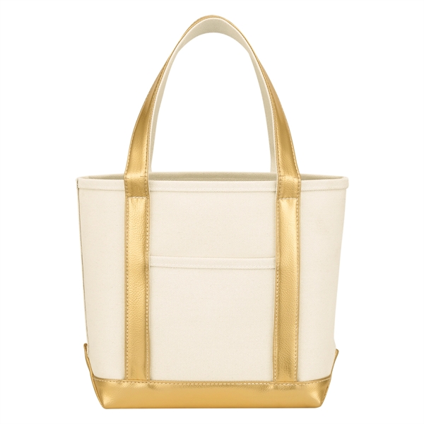 Natural-Gold color option for Stylish Metallic Designed Cotton Canvas Bag