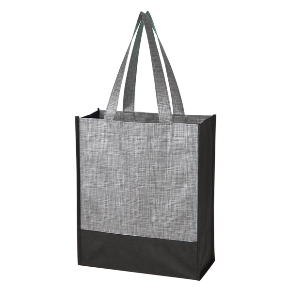 Charcoal-Black color option for Stylish Colorful Crosshatch Tote Bag