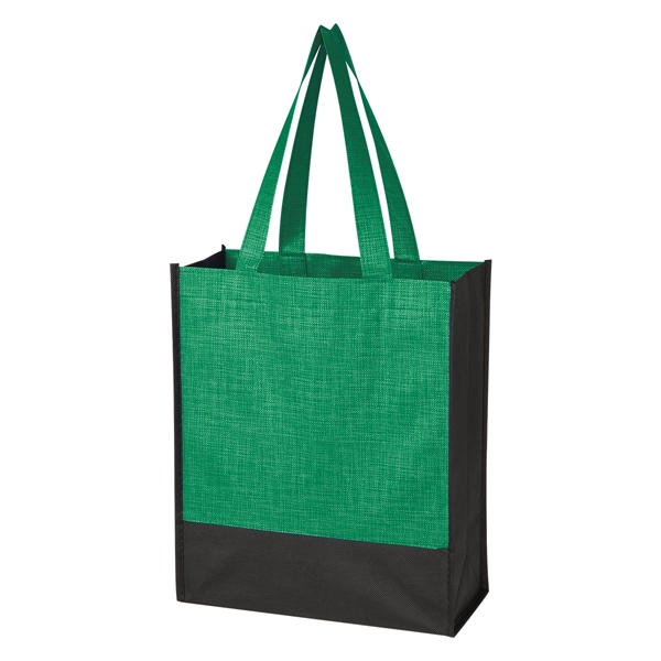 Green-Black color option for Stylish Colorful Crosshatch Tote Bag