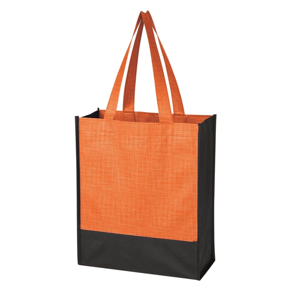 Orange-Black color option for Stylish Colorful Crosshatch Tote Bag