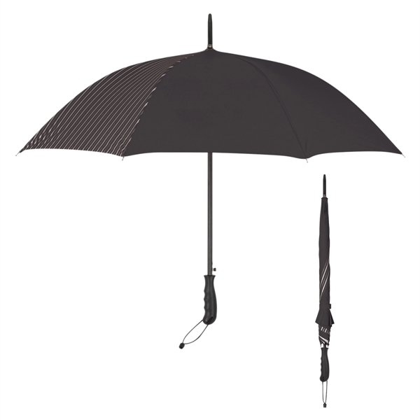 Black-Silver color option for 46" Custom Panel Umbrella With Stripes