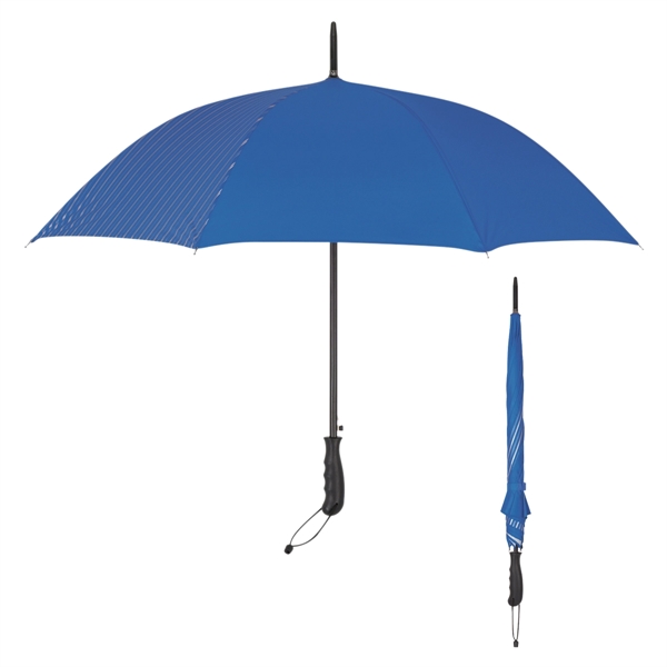 Blue-Silver color option for 46" Custom Panel Umbrella With Stripes