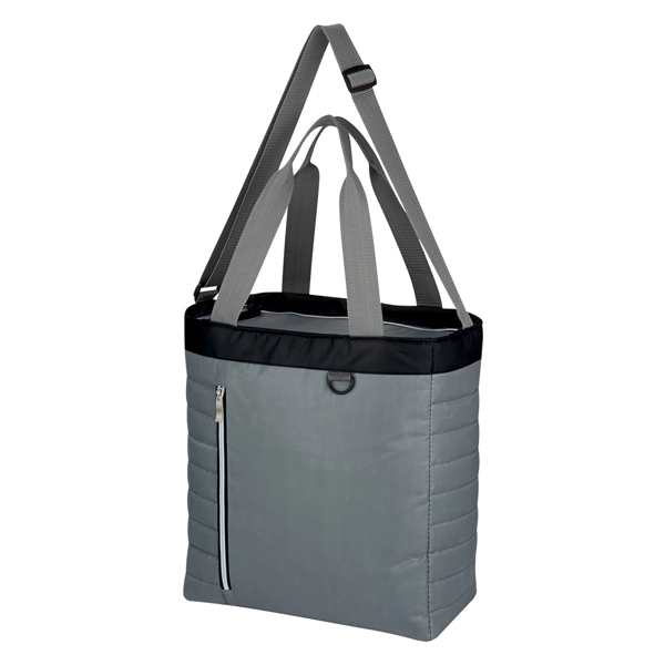 Black color option for Quilted Polyester Cooler Tote Bag