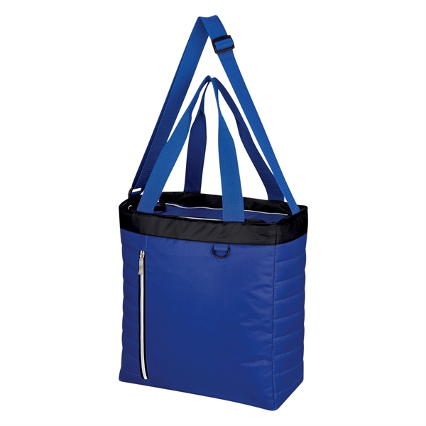 Blue color option for Quilted Polyester Cooler Tote Bag