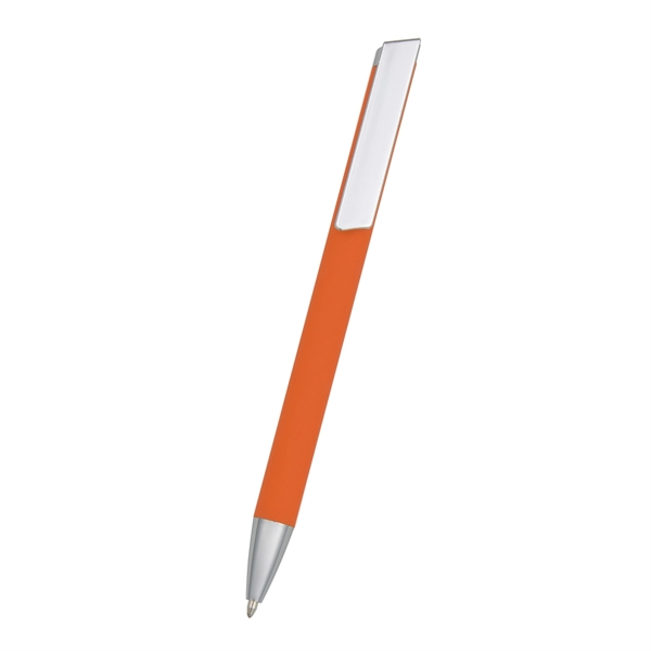 Orange-Silver color option for Custom Slider Pen With Rubber Grip