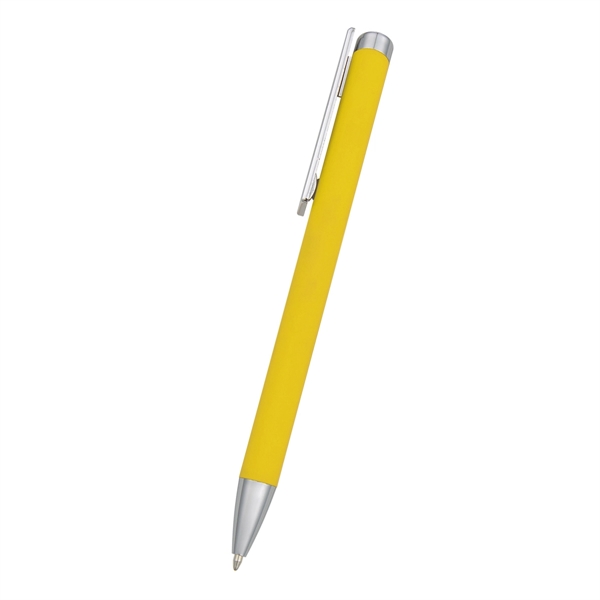 Yellow-Silver color option for Custom Slider Pen With Rubber Grip