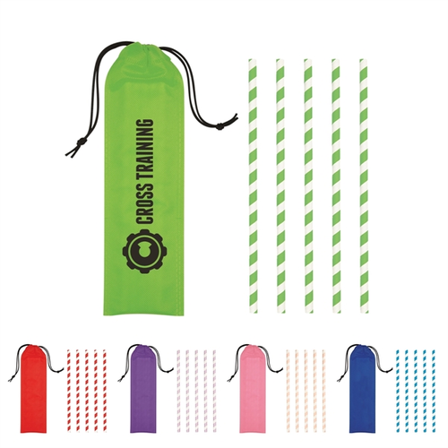 Main photo of Five Pack Paper Straws In Portable Pouch