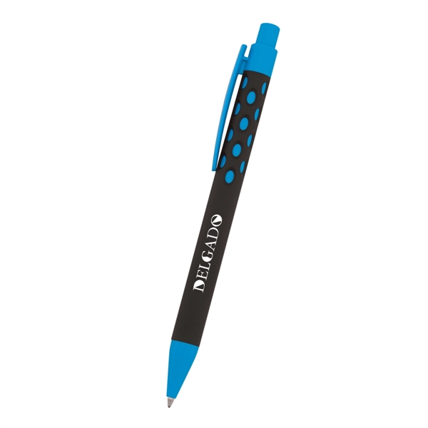 Black-Blue color option for Custom Vibrant Rubber Chaz Pen