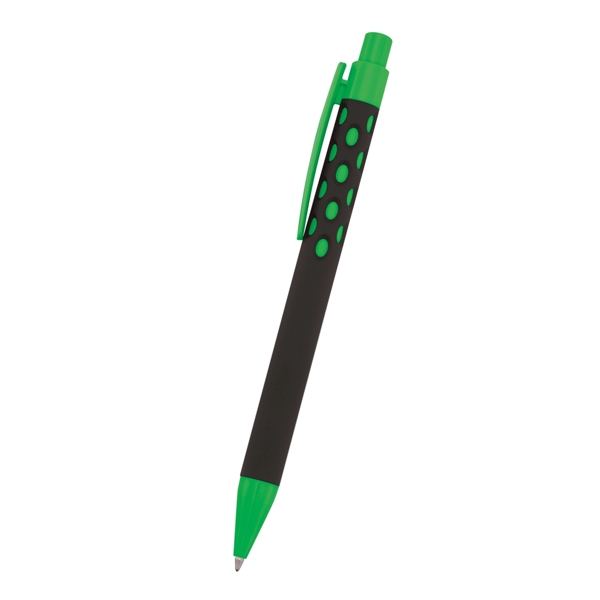 Black-Green color option for Custom Vibrant Rubber Chaz Pen