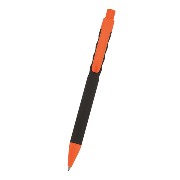 Black-Orange color option for Custom Vibrant Rubber Chaz Pen