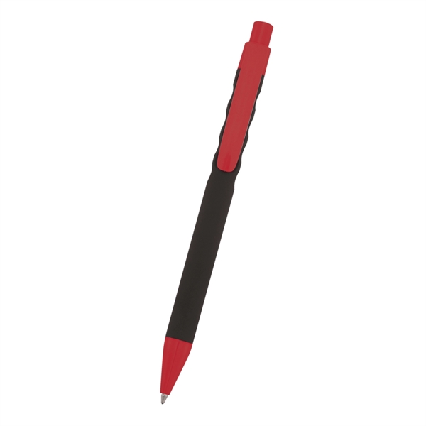 Black-Red color option for Custom Vibrant Rubber Chaz Pen