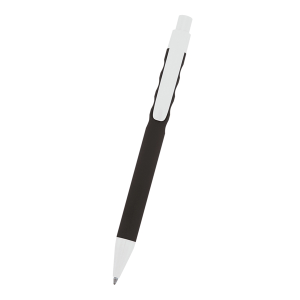 Black-White color option for Custom Vibrant Rubber Chaz Pen