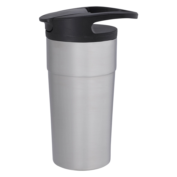 Silver With Black color option for 16 Oz. Insulated Stainless Steel Water Tumbler