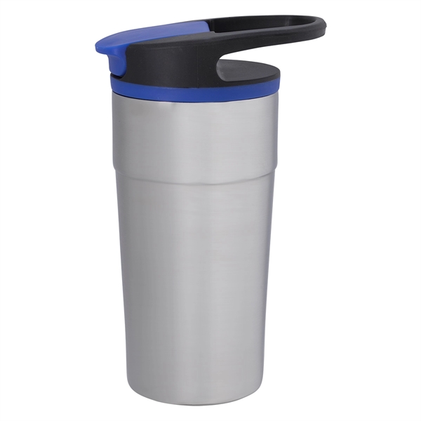 Silver With Blue color option for 16 Oz. Insulated Stainless Steel Water Tumbler