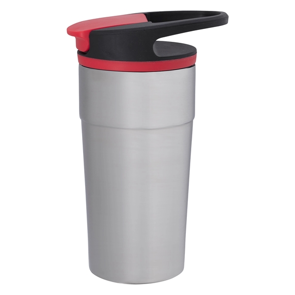 Silver With Red color option for 16 Oz. Insulated Stainless Steel Water Tumbler