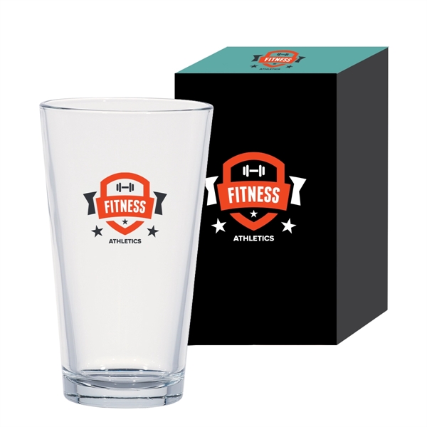 Clear color option for 16 Oz. Classic Pint Glass With Custom Box