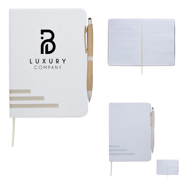 White-Gold color option for Metallic Accented Journal With Stylus