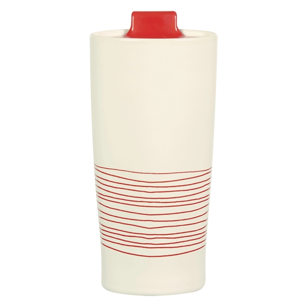 White With Red color option for Montana Everyday Stoneware Tumbler