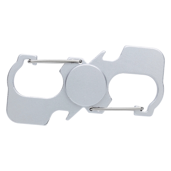 Metallic Silver color option for Handy Carabiner Fidget Spinner And Bottle Opener