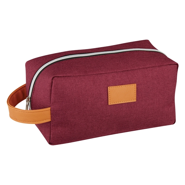 Wine color option for Heathered Cosmetics Pouch