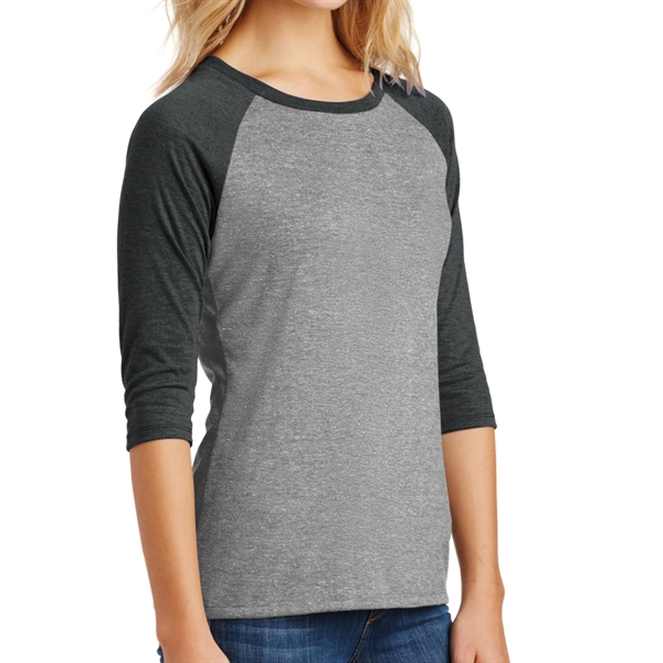 Black Frost/Gray Frost color option for Ladies 3/4 Sleeve Raglan