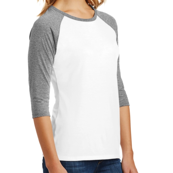 Gray Frost/White color option for Ladies 3/4 Sleeve Raglan